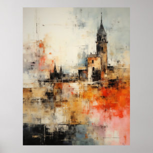 Poster Belle peinture abstraite moderne d'une vieille pet