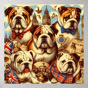 Poster Belle peinture anglaise de Bulldog