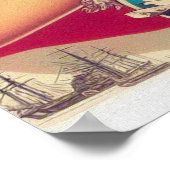 Poster Belle Peinture de femme rétro (Coin)