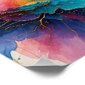 Poster Belle peinture d'eau fleurie avec flottant (Coin)