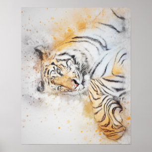Poster Belle peinture sur tigre du Bengale