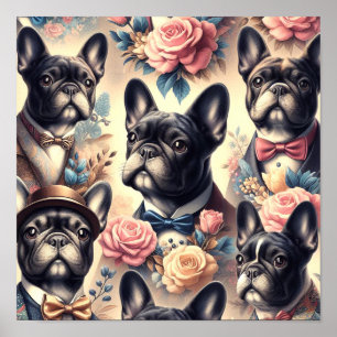 Poster Belle peinture Vintage de Bulldog