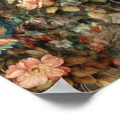 Poster Belle Période Oiseaux Et Fleurs Rococo (Coin)