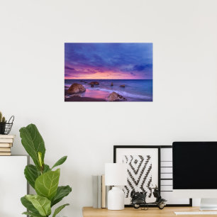 Poster Belle photo côtière du coucher de soleil