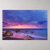 Poster Belle photo côtière du coucher de soleil (Devant)