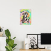 Poster Belle Pit Bull "Adoptez !, ne faites pas de shoppi (Bureau à domicile)