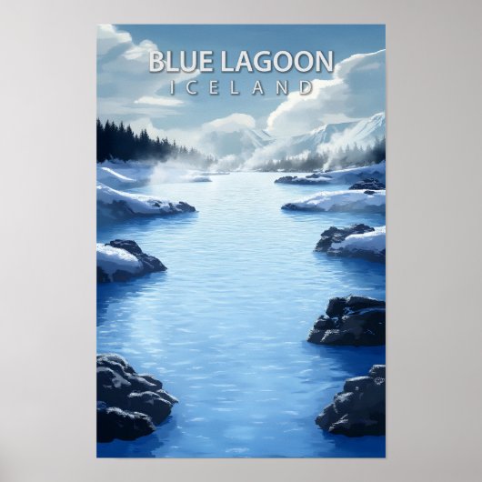 Poster Belle Place Blue Lagoon Islande Travel (Devant)
