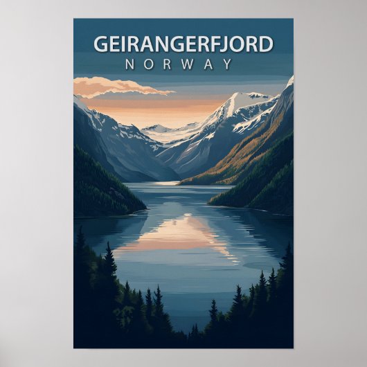Poster Belle Place Geirangerfjord Norvège Voyage (Devant)