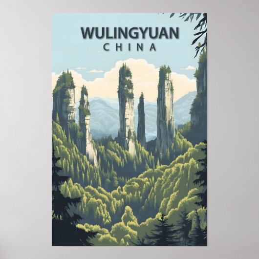 Poster Belle place Wulingyuan Chine Art Travel (Devant)