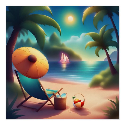 Poster belle plage (Devant)