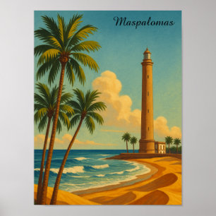 Poster Belle plage de Maspalomas Meloneras Gran Canaria