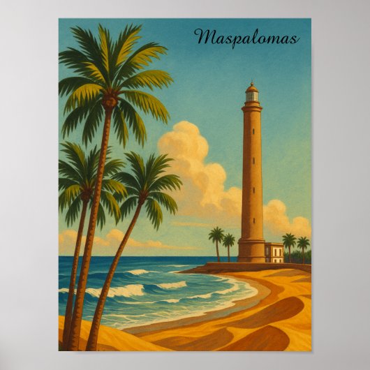 Poster Belle plage de Maspalomas Meloneras Gran Canaria (Devant)