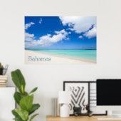 Poster Belle plage des Caraïbes (Bureau à domicile)