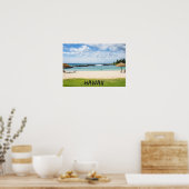 Poster Belle plage Hawaii | Sun Sand & Green Paradise (Cuisine)