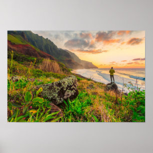 Poster Belle plage Hawaii   Sun Sand & Green Paradise