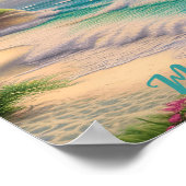 Poster Belle Plage Ocean Waves Sea Shells (Coin)