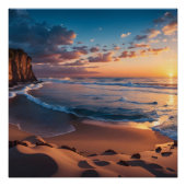 Poster Belle Plage Paysage Rocheux (Devant)