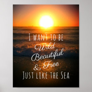 Poster Belle plage sauvage et libre Sunset Beach Photo Ci