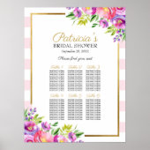 Poster Belle plan de table de Baby Shower de mariage flor (Devant)