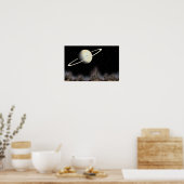 Poster Belle planète debout dans l'espace extra-atmosphér (Cuisine)