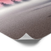 Poster Belle Pleine lune Pink Midnight Foggy Forest (Coin)