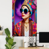 Poster Belle princesse avec lunettes de soleil (Bureau à domicile)