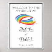 Poster Belle Rainbow Waves Mariage personnalisé Bienvenue (Devant)