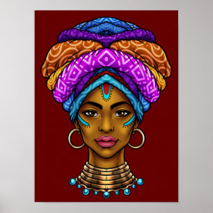 Poster Belle reine africaine