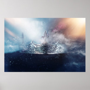 Poster Belle reine et couronne royale