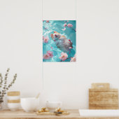 Poster Belle rhume de hamster dans l'eau (Cuisine)