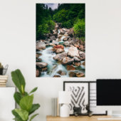 Poster Belle rivière en cascade au printemps (Bureau à domicile)