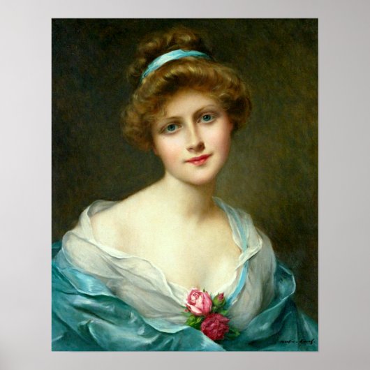 Poster Belle robe vintage Lady Green (Devant)