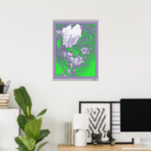 POSTER BELLE ROSE BLANCHE IMPRIMÉE 18 X 24 (Bureau à domicile)