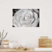 Poster Belle Rose noire et blanche (Cuisine)