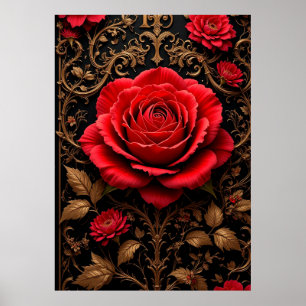 Poster Belle rose rouge
