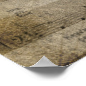 Poster Belle rose rouge notes piano tourbillonné (Coin)