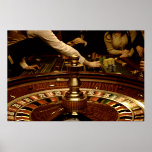 Poster Belle roue de roulette en bois