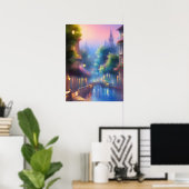 Poster Belle rue du soir Vue sur la mer, Art numérique (Bureau à domicile)
