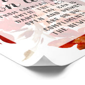 Poster Belle Rustique Florale encadrée Open Bar Panneau T (Coin)