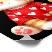 Poster Belle Saint Valentin Chat Kitten Avec Coeur (Coin)