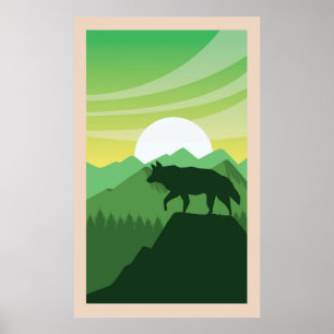 Poster Belle scène de loup