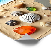Poster Belle scène de plage avec des palmiers (Coin)