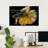 Poster Belle Siamese Combattre Poisson Betta demi-lune (Bureau à domicile)