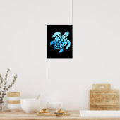 Poster Belle Silhouette De Tortue De Mer Vue Sous-Marine (Cuisine)