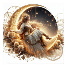 Belle Steampunk Woman sur la Lune