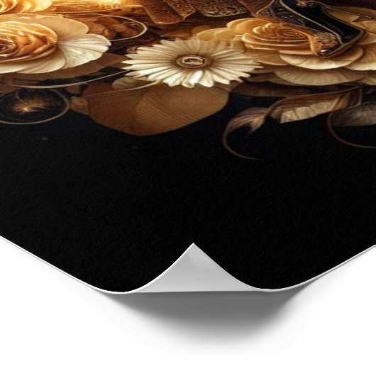 Poster Belle Steampunk Woman sur la Lune (Coin)