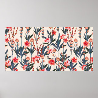 Poster Belle stylish Garden floraux motif dans la ma