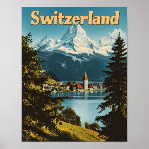 Poster Belle Suisse Alpes suisses Montagnes Pittoresques