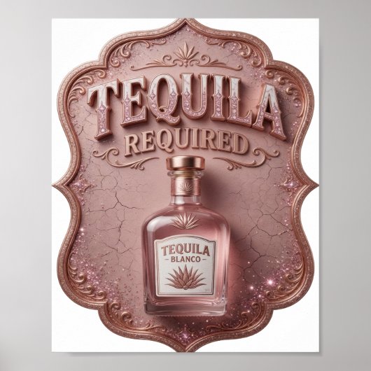 Poster Belle TEQUILA REQUIS en or (Devant)