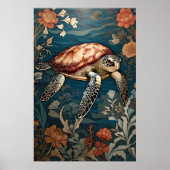 Poster Belle tortue sous-marine (Devant)